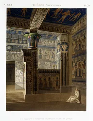 Indvendigt billede af det vestlige tempel for Memnonium, Theben, plade 37 fra bind II af 